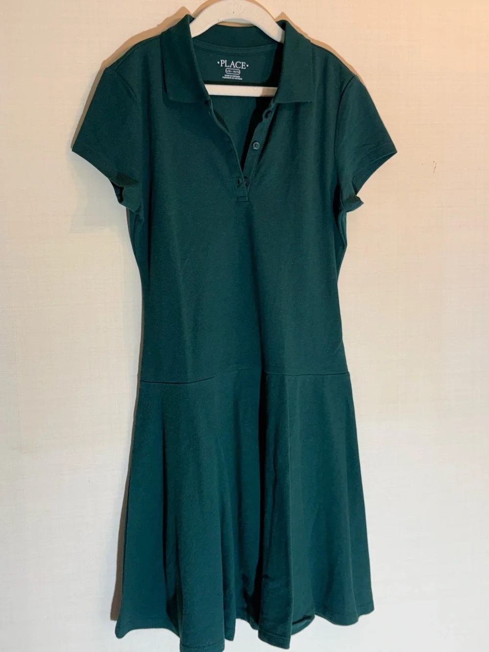 Dark Green Polo Dress - Short Sleeve